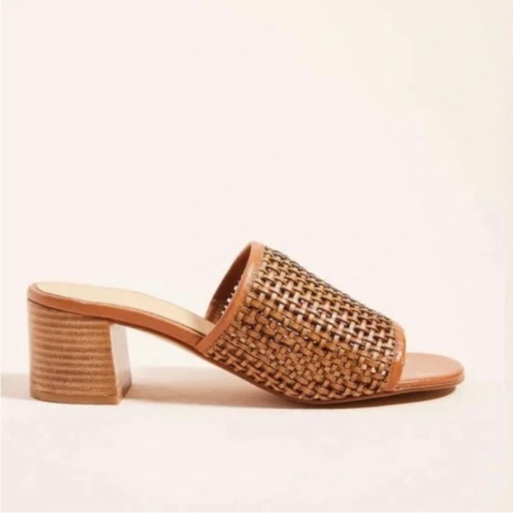 Anthropologie‎ Lydia Woven Block Heel Sandal Size 41